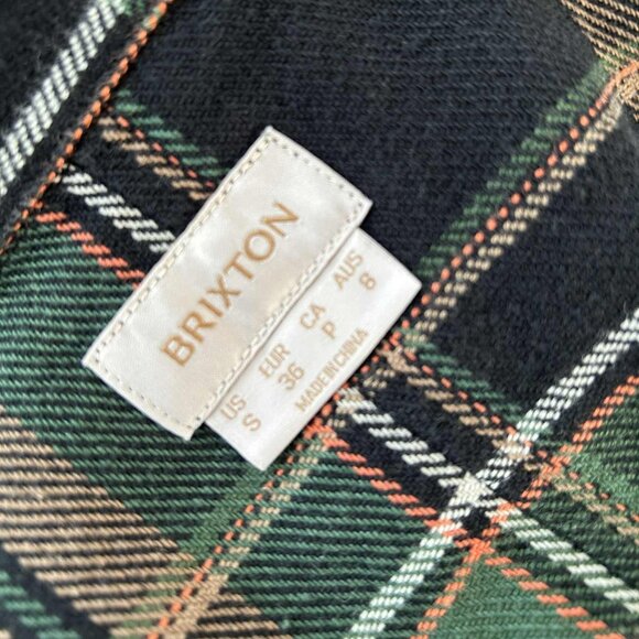 Brixton Forest Green Plaid Cotton Blend Cropped Shacket with Pockets – US S - Picture 12 of 12